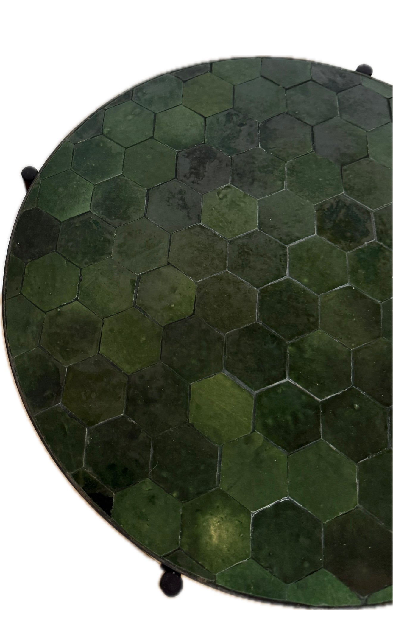 Table d’appoint en Zellige vert émeraude