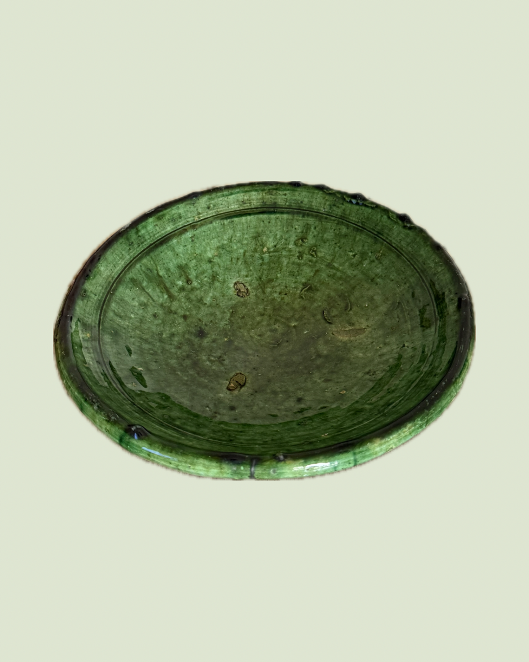 Coupe à fruit sur pied verte tamegroute