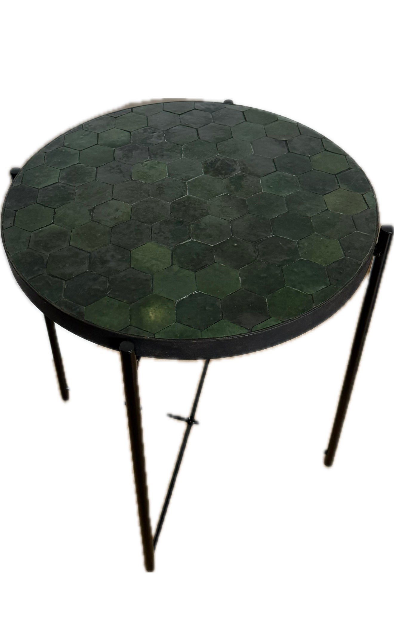 Table d’appoint en Zellige vert émeraude