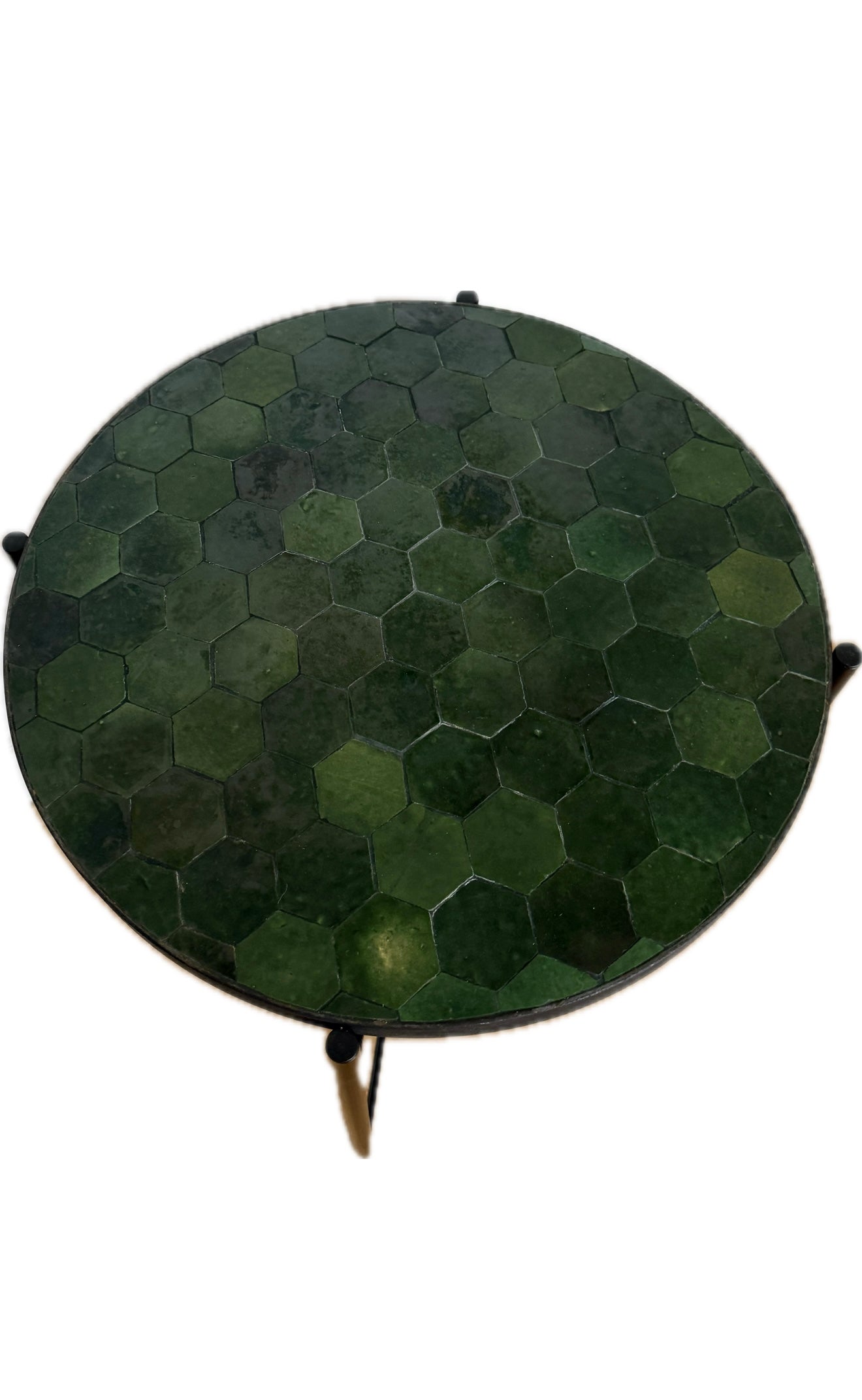 Table d’appoint en Zellige vert émeraude