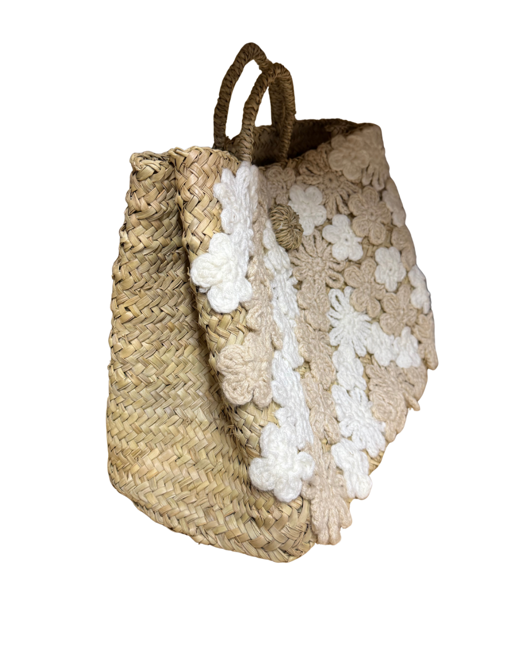 Panier en doum fleuri (Grand format)