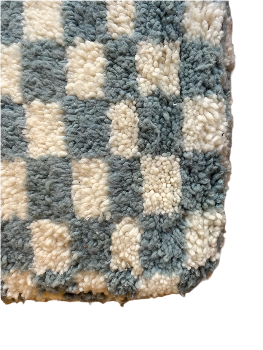 Grand Pouf Damier gris