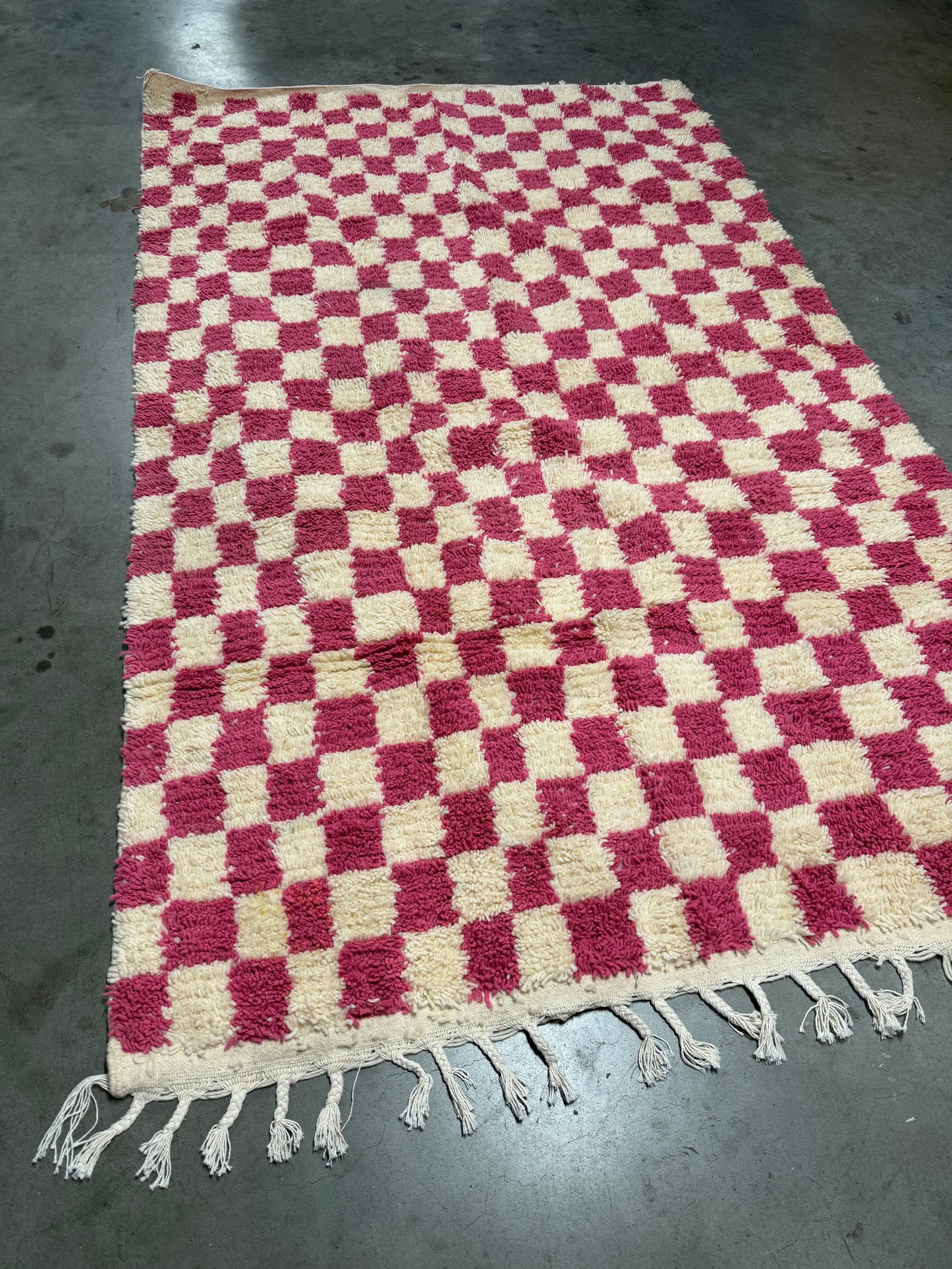 Tapis Berbère Béni Ouarain Damier Rose