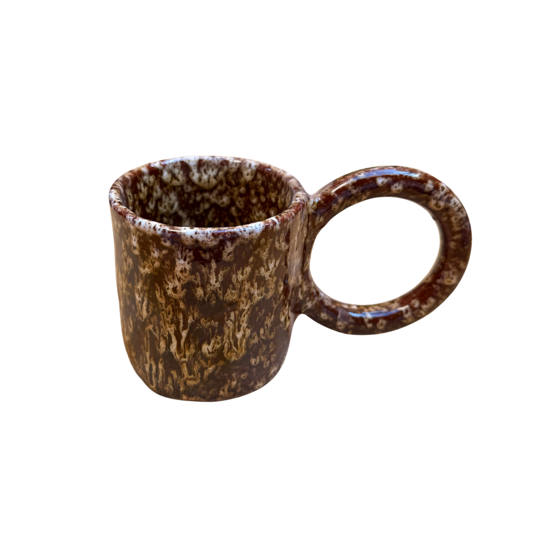 Tasse artisanale en céramique émaillée anse XL