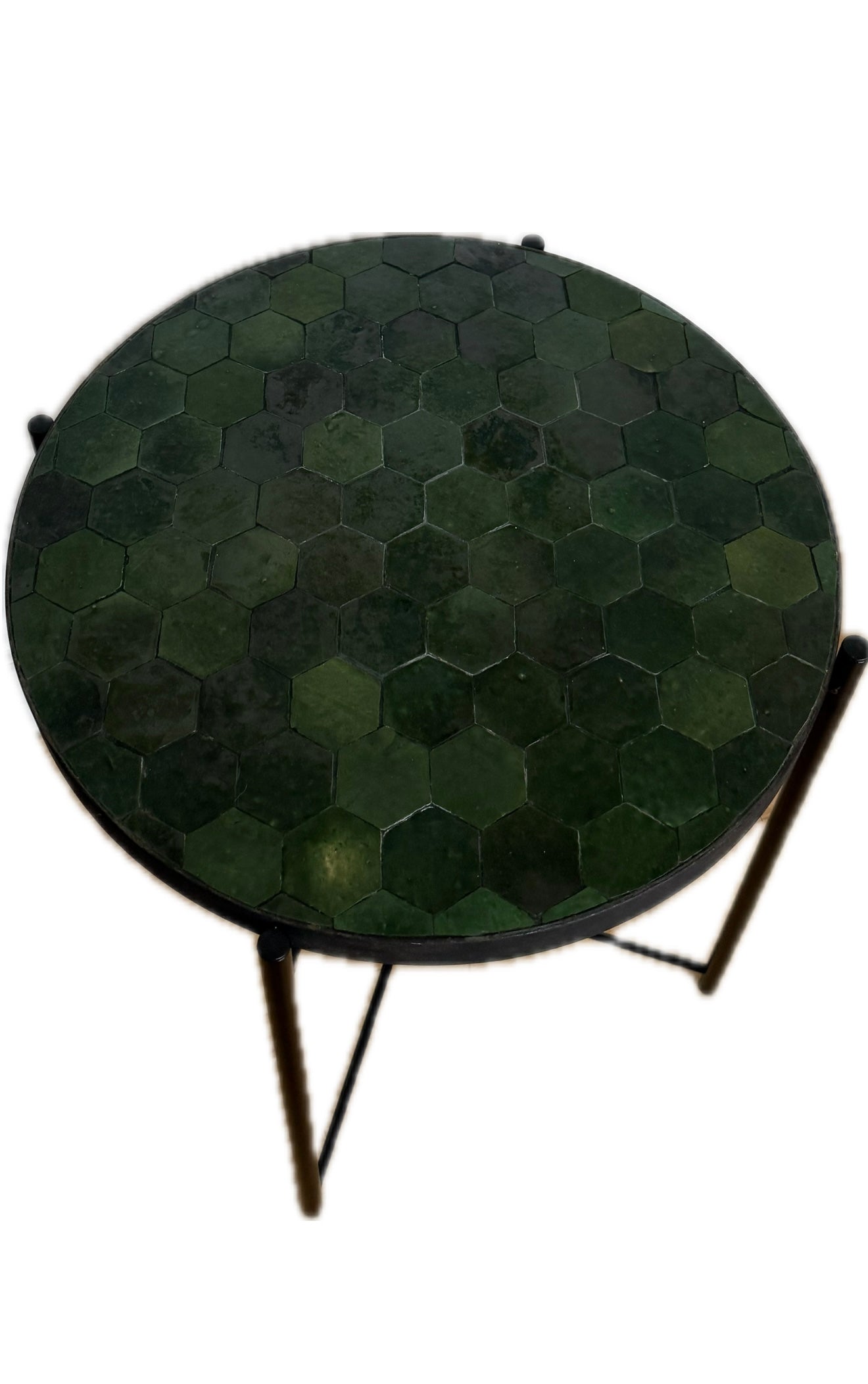 Table d’appoint en Zellige vert émeraude
