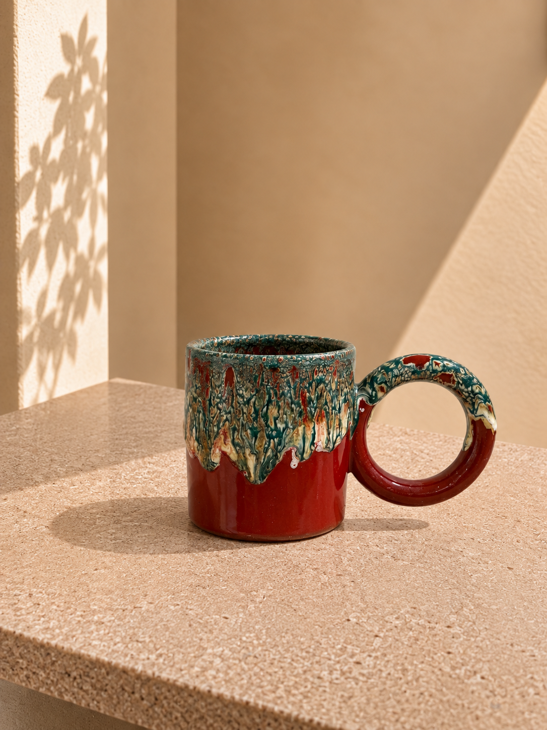 Mug artisanal en céramique émaillée anse XL
