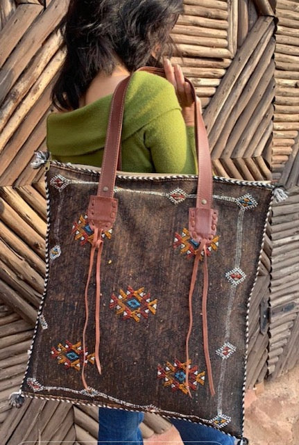 Sac Cabas en Soie Végétal Marron