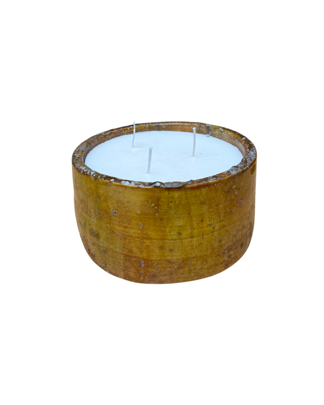Bougie Tamegroute ocre (trois mèches)