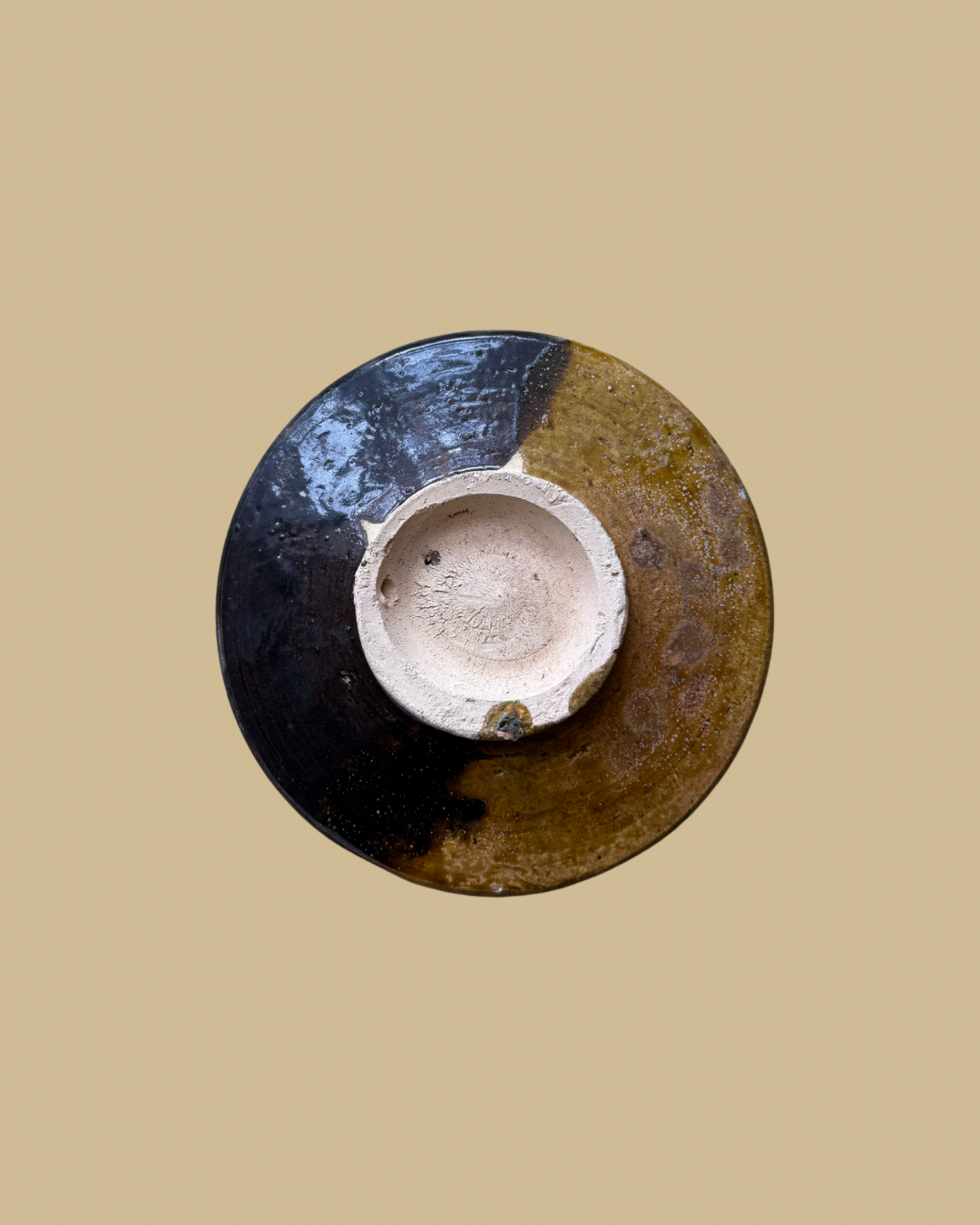 Assiettes émaillées tamegroute bi color ocre/marron 15cm