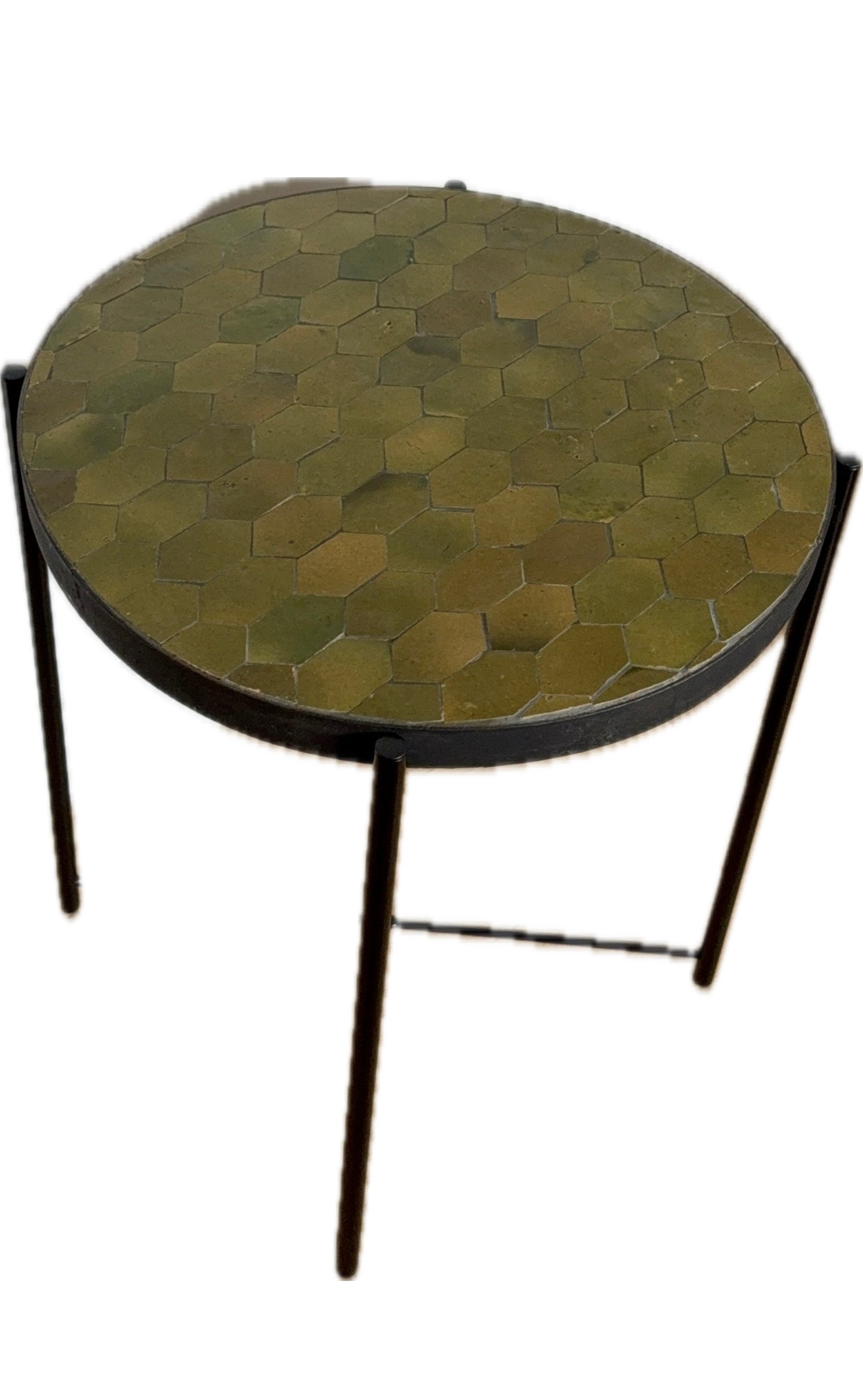 Table d’appoint en Zellige olive