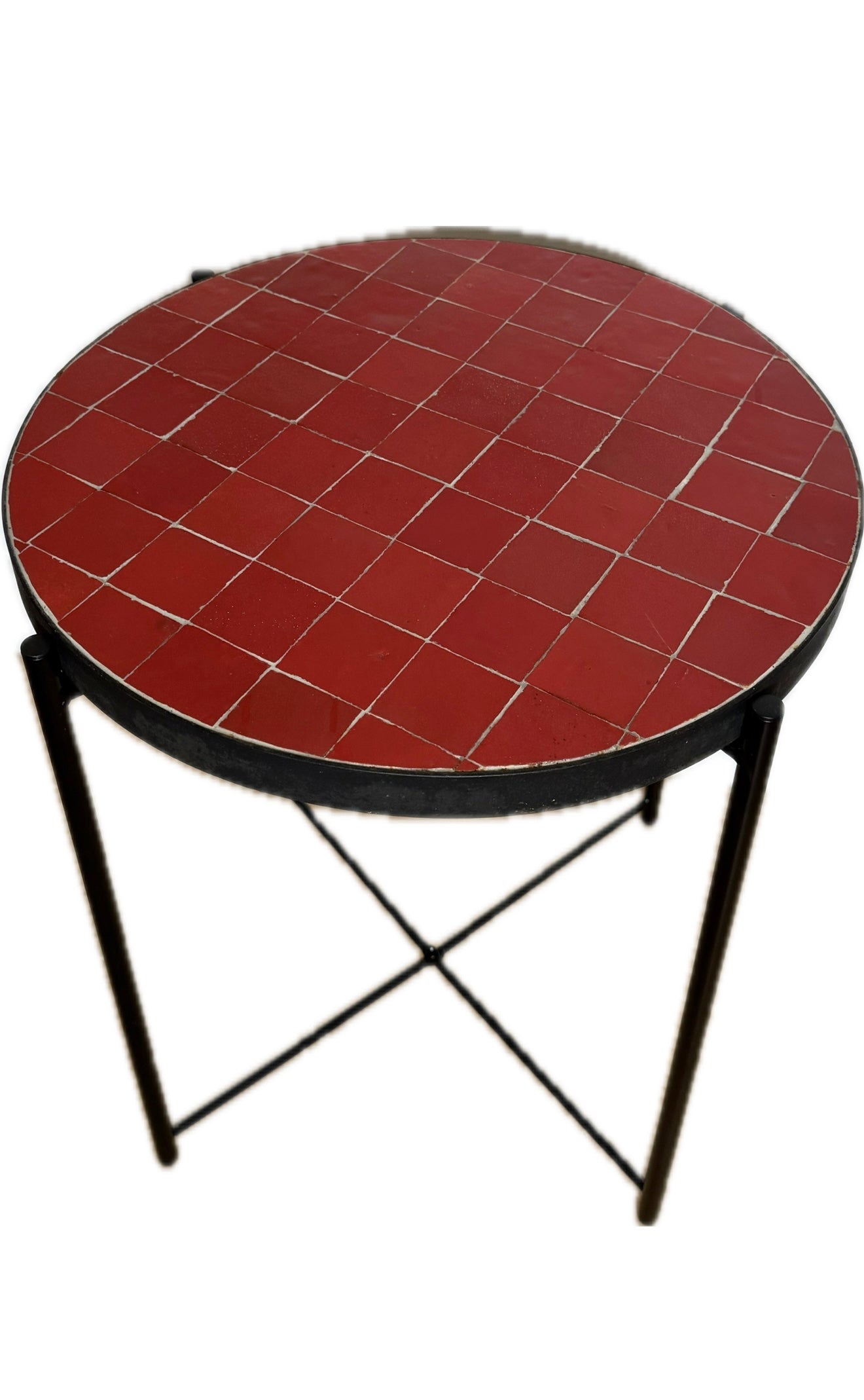 Table d’appoint en Zellige rouge