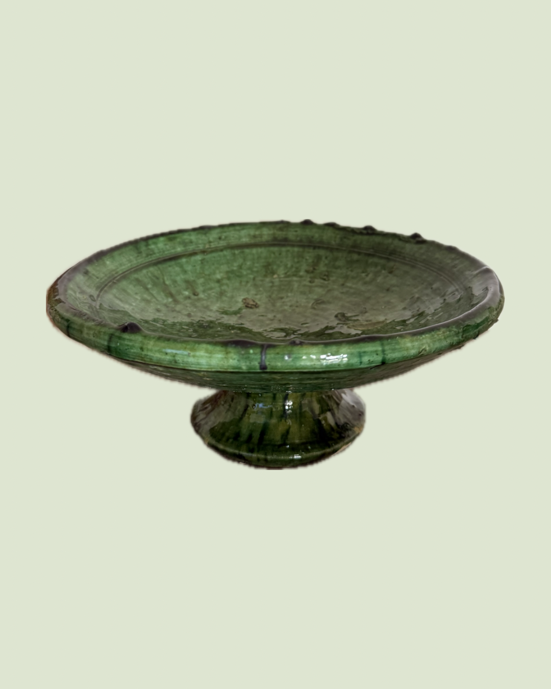 Coupe à fruit sur pied verte tamegroute