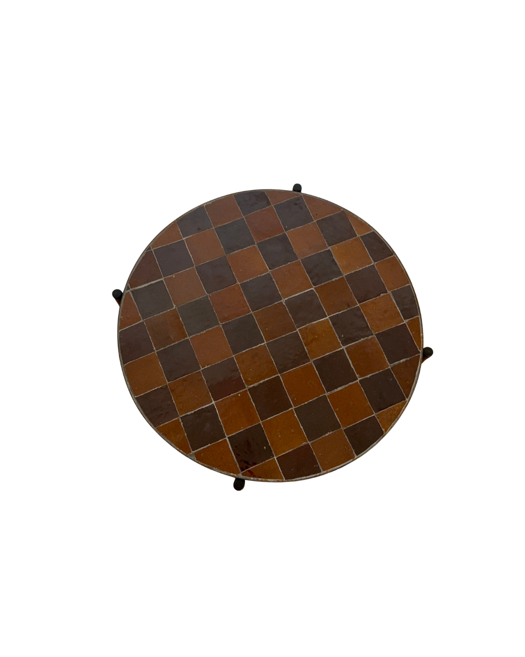 Table d’appoint en Zellige damier marron