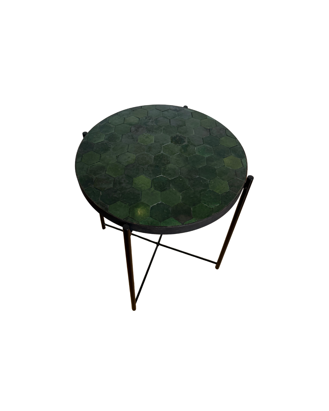 Table d’appoint en Zellige vert émeraude
