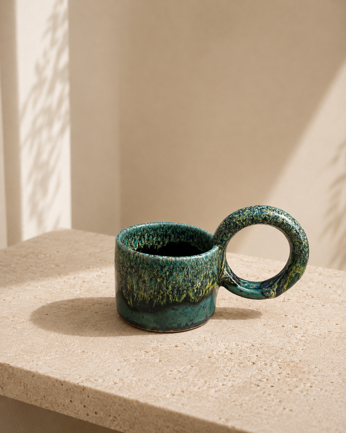 Tasse artisanale en céramique émaillée