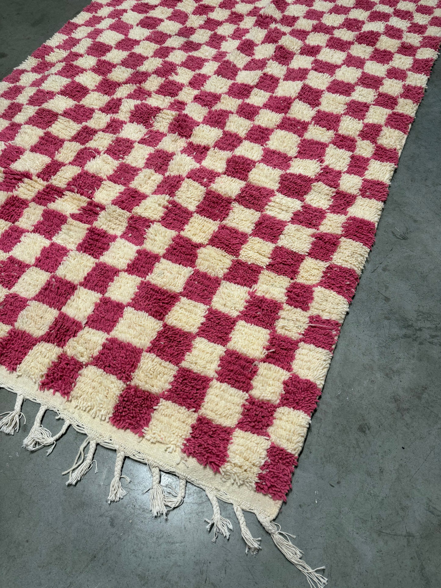 Tapis Berbère Béni Ouarain Damier Rose