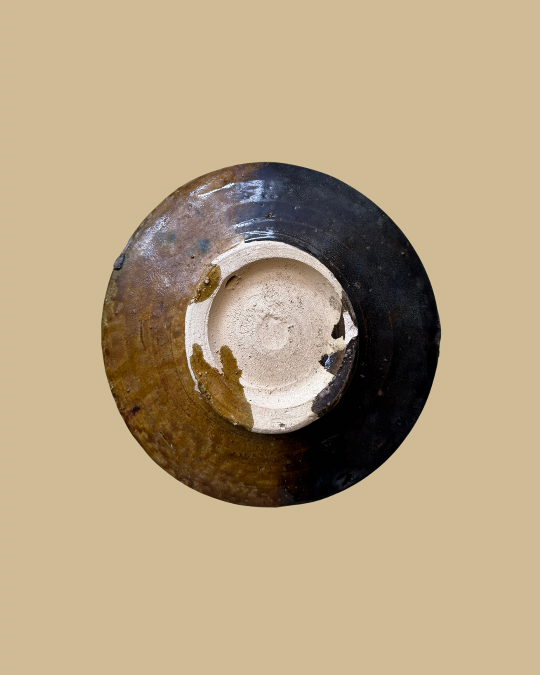 Assiettes émaillées tamegroute bi color ocre/marron 20cm