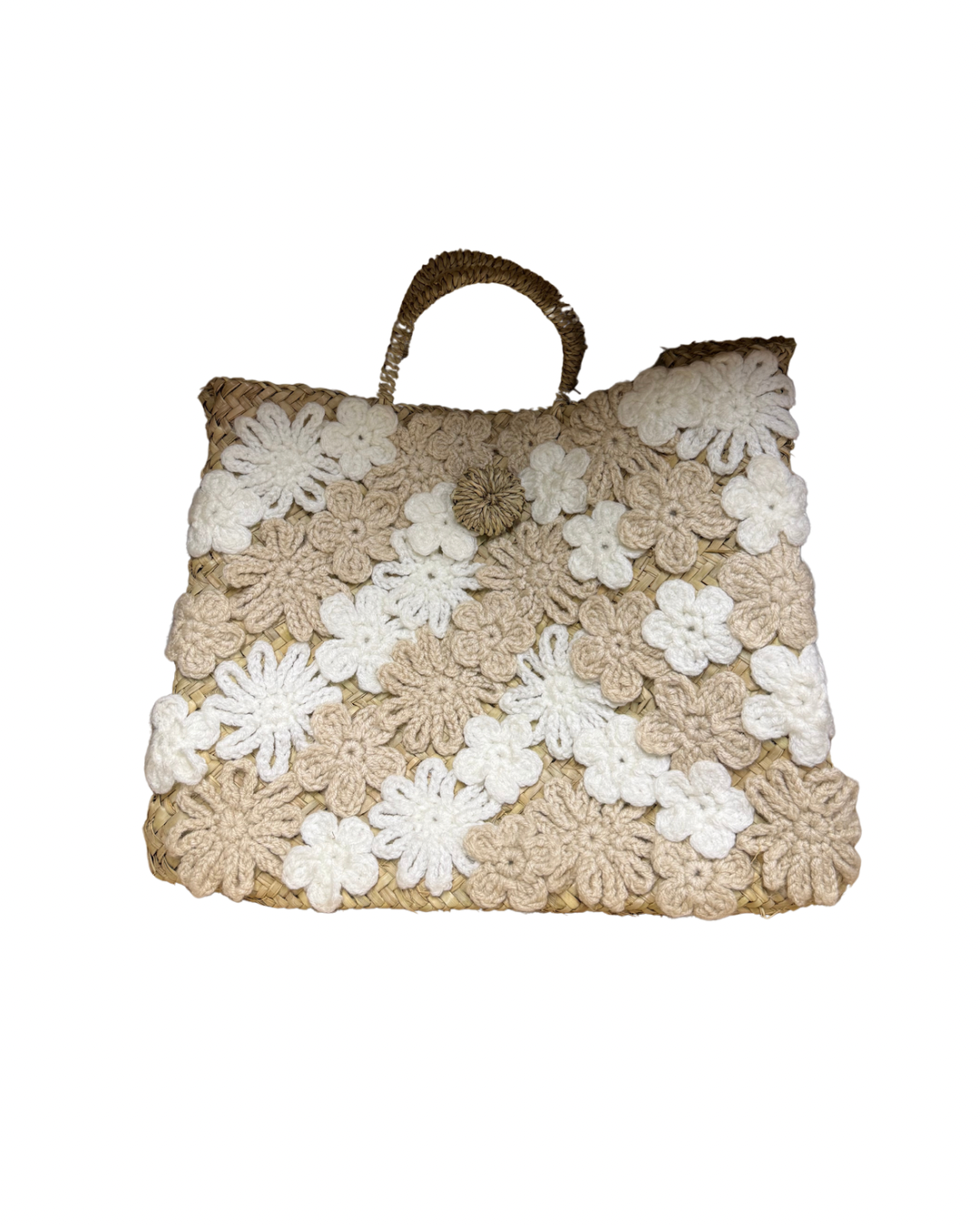 Panier en doum fleuri (Grand format)