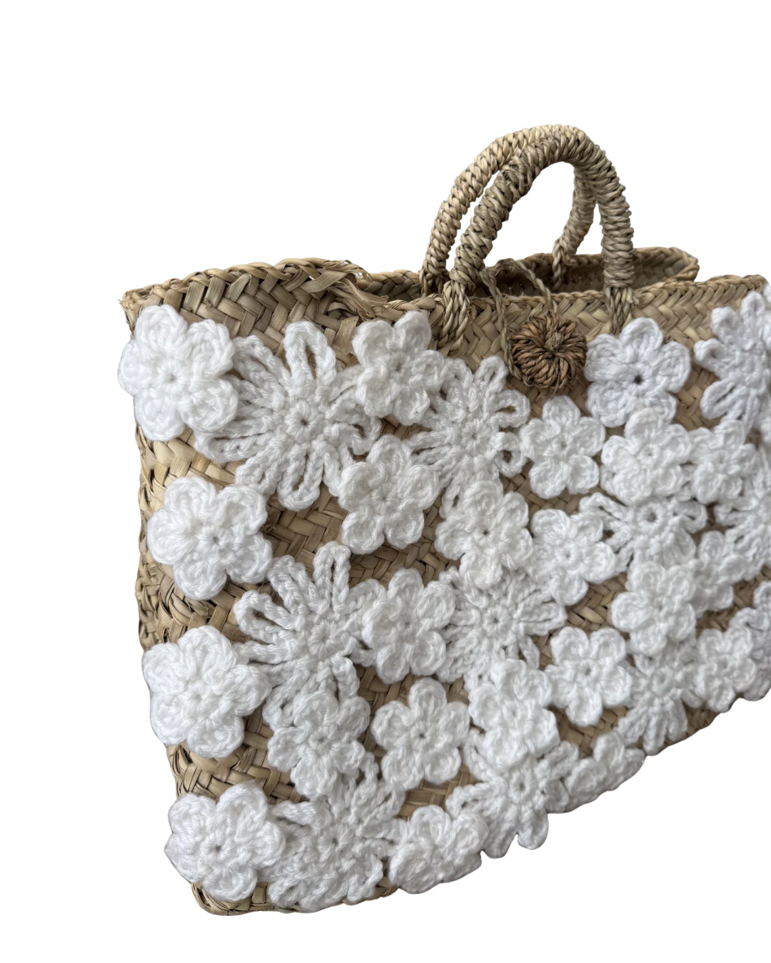 Panier en doum fleuri (Grand format)