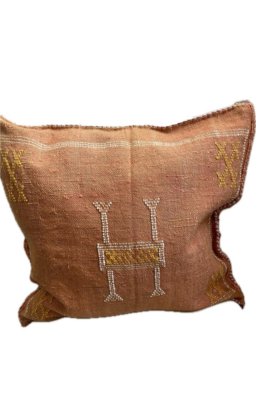 Housse de coussin en soie végétale Rouille