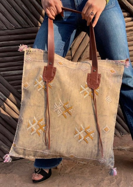 Sac Cabas en soie Végétale Beige