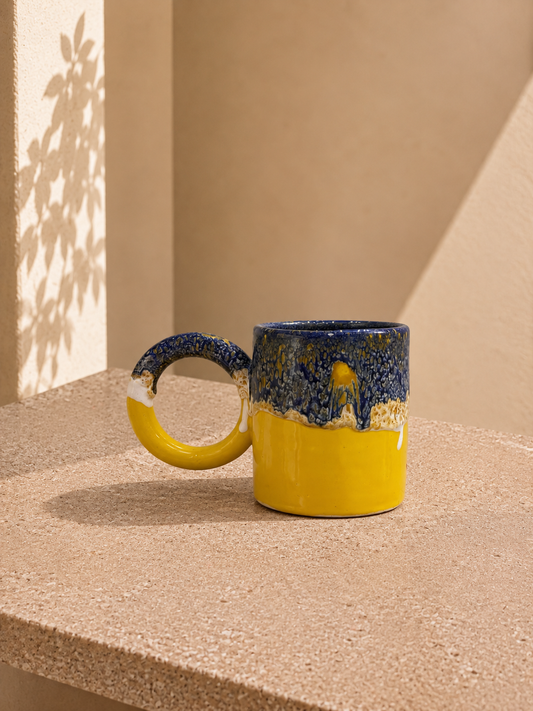 Mug artisanal en céramique émaillée anse XL