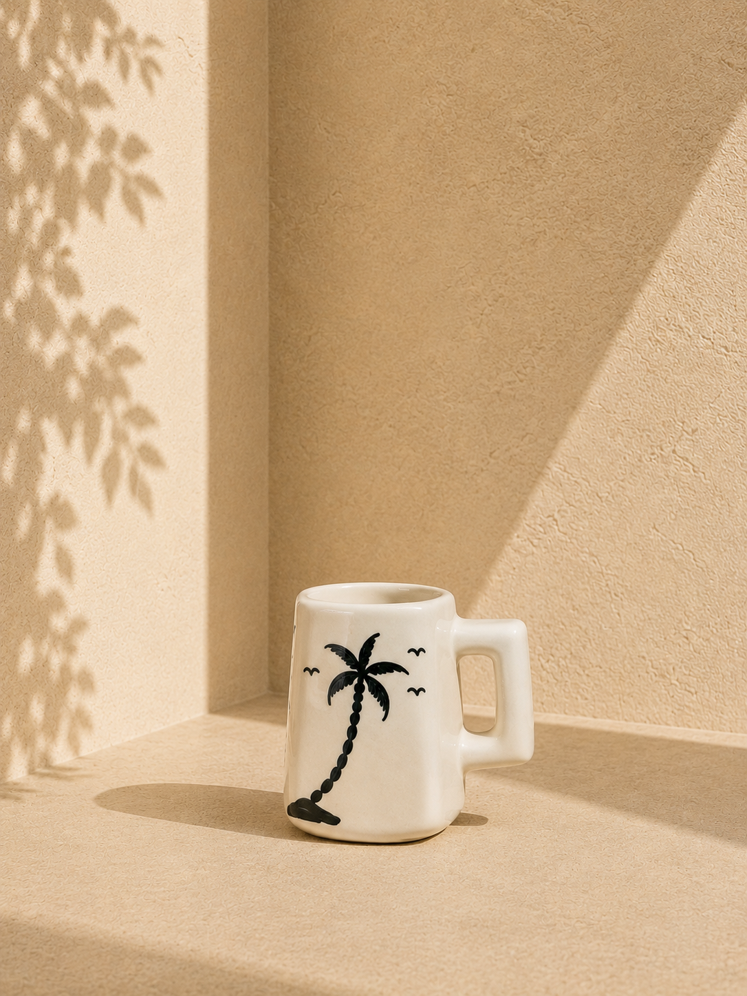 Mug en céramique - palmier n&b