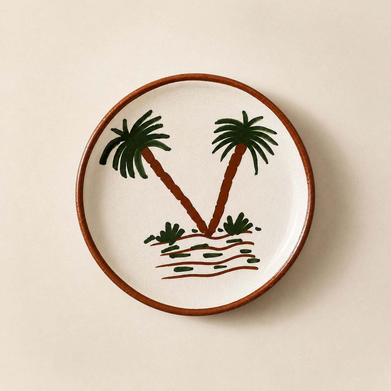 Assiettes en céramique - palmier
