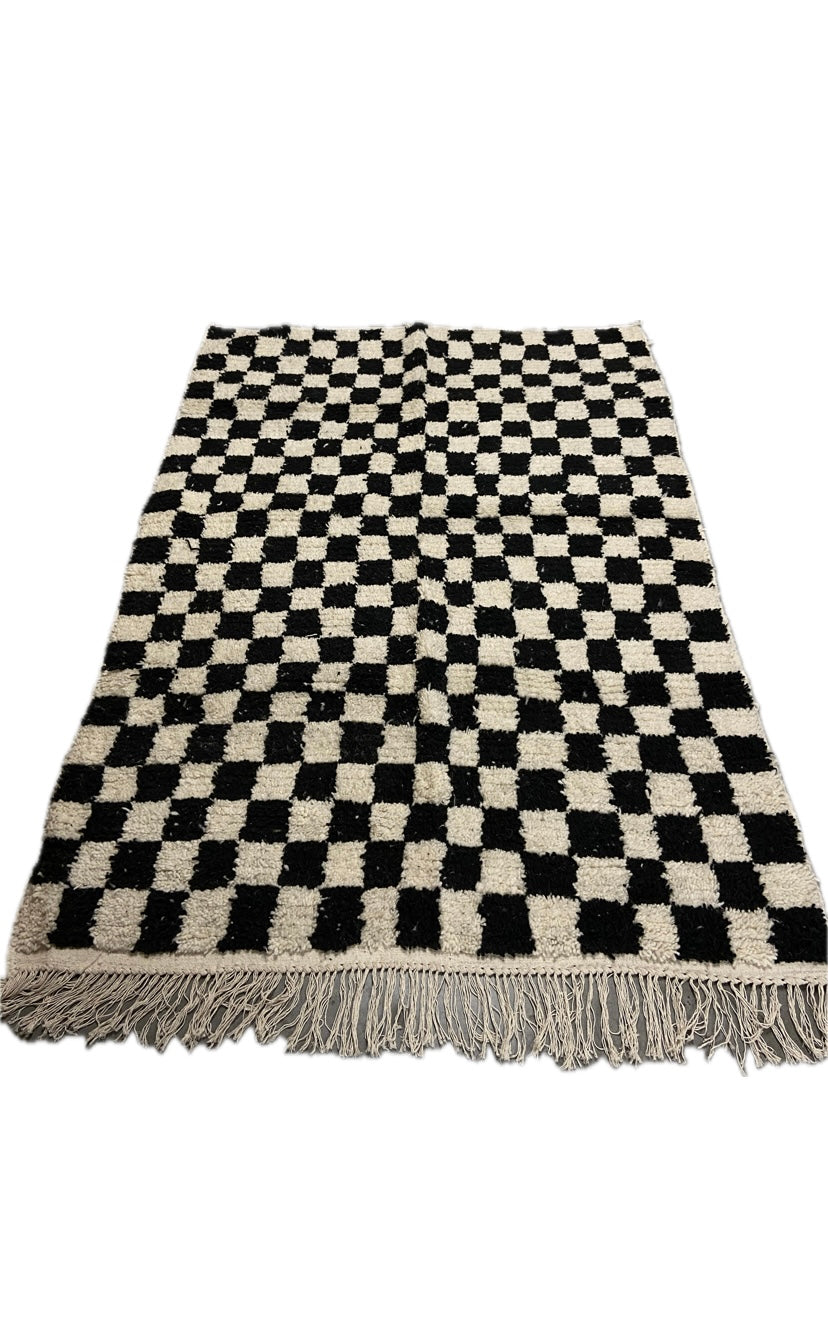 Tapis Berbère Béni Ouarain Damier Noir