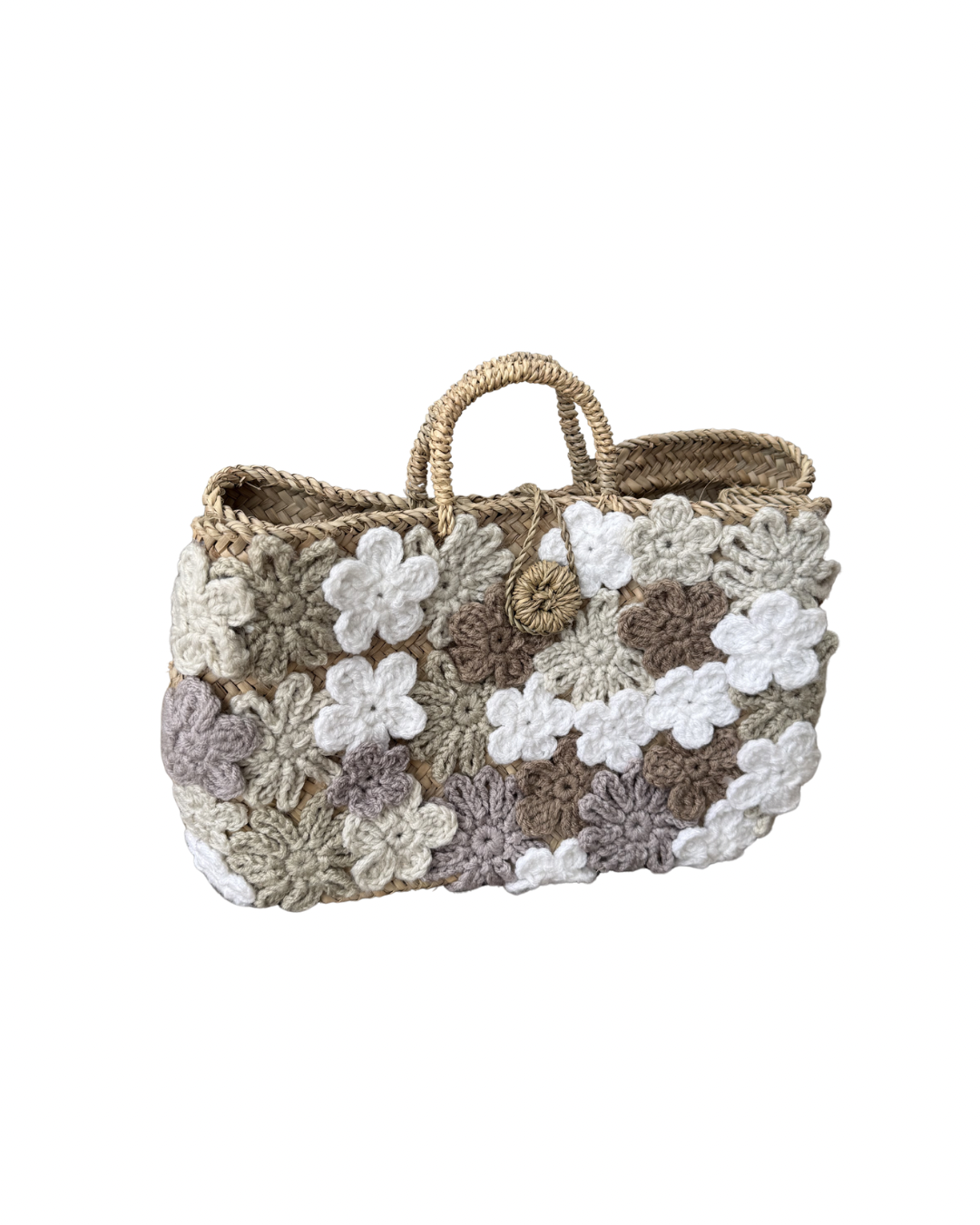Panier en doum fleuri (Petit format)