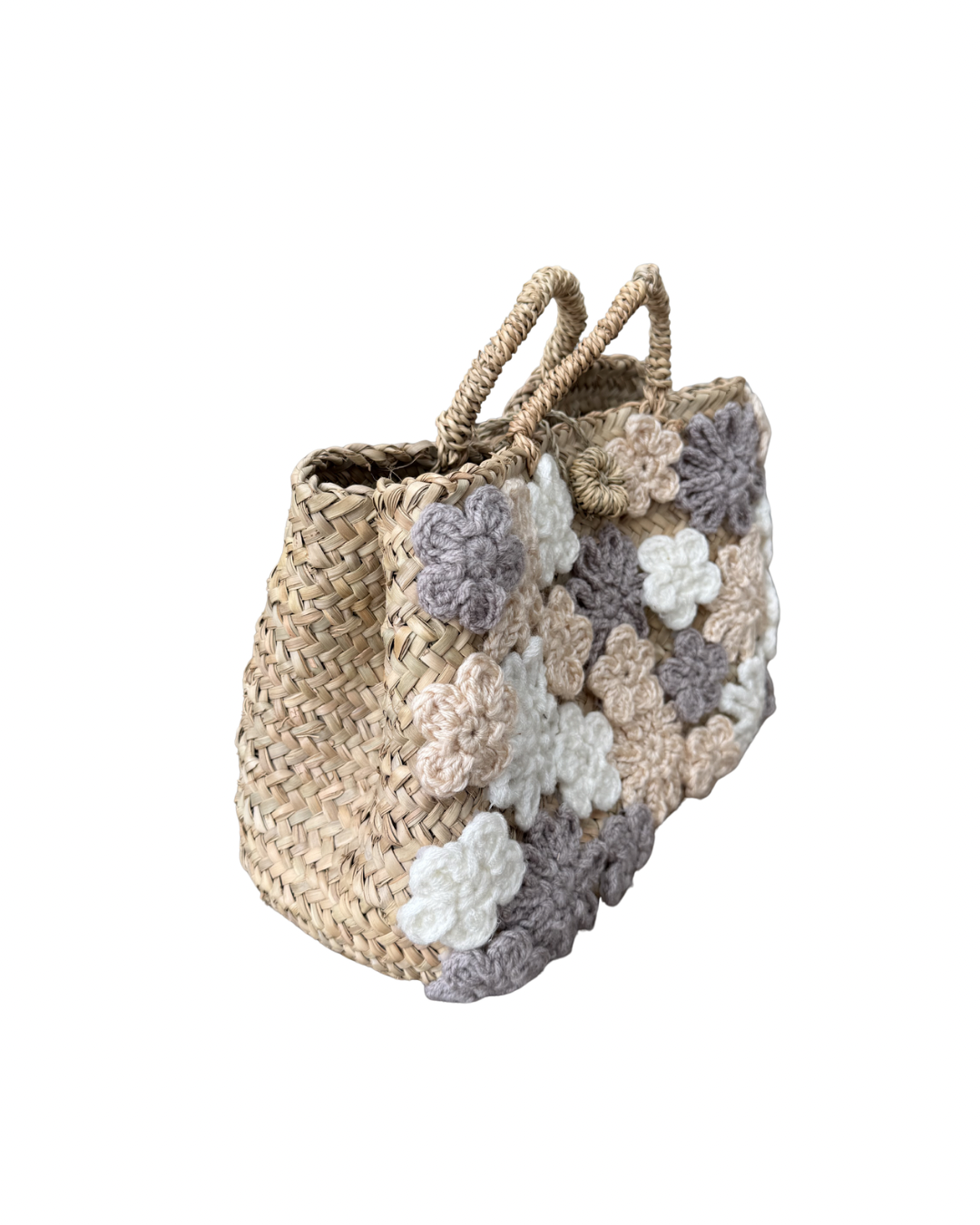Panier en doum fleuri (Petit format)
