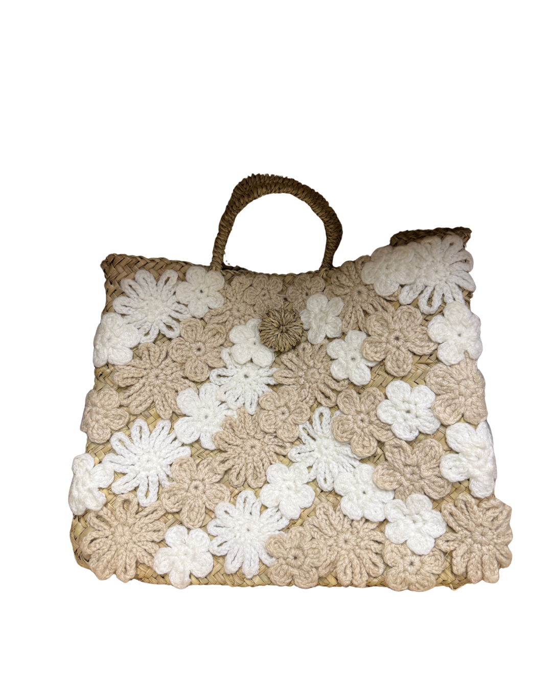 Panier en doum fleuri (Grand format)