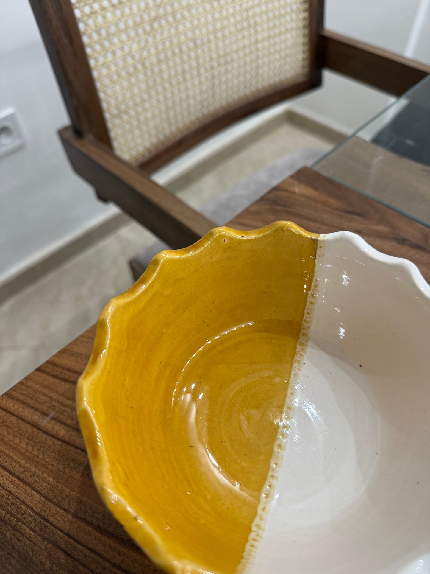 Bols en céramique dentelés bicolore