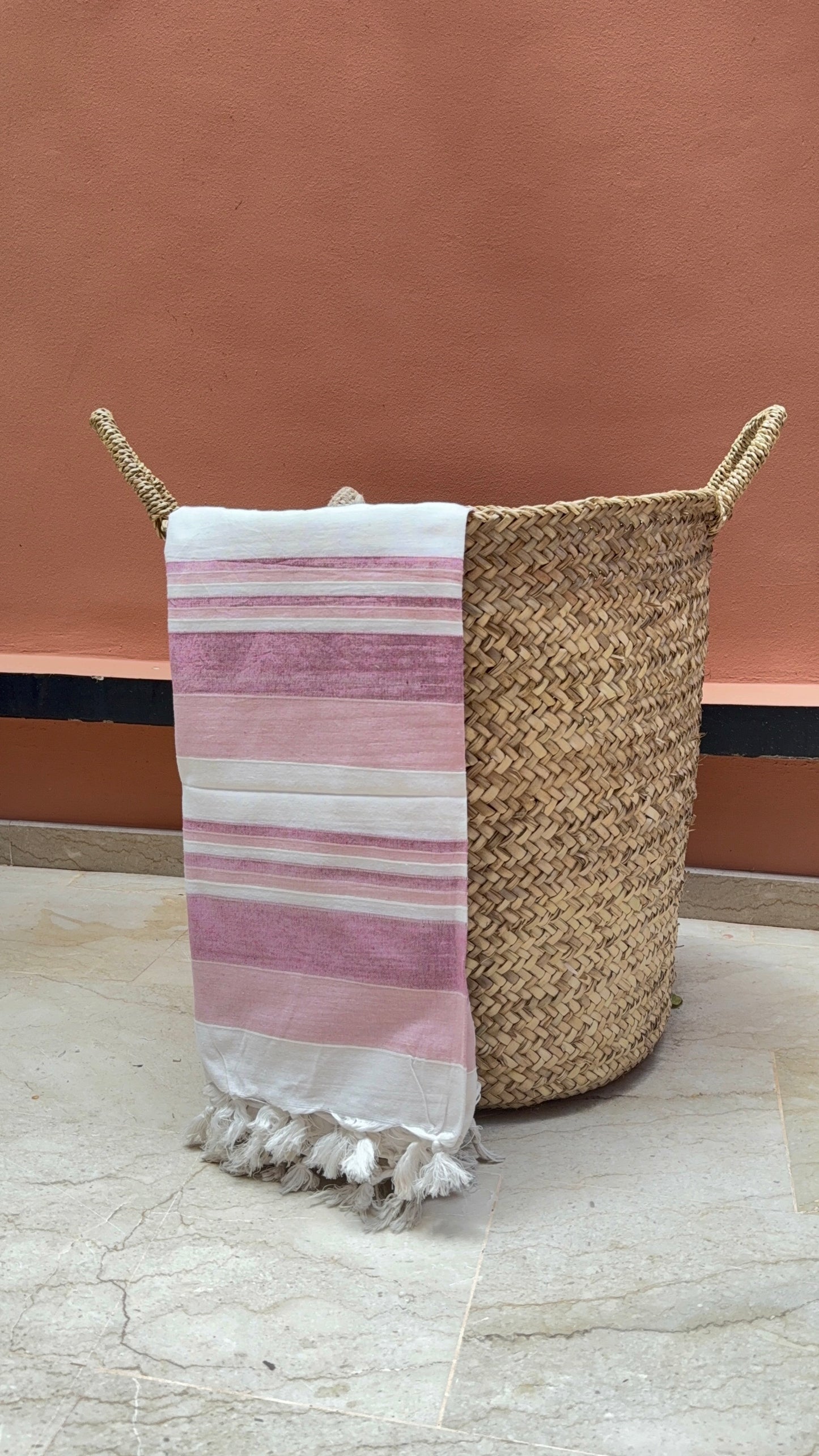 Fouta colorée rose XXL