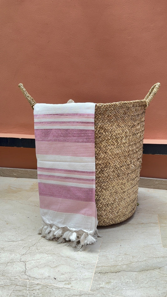 Fouta colorée rose XXL