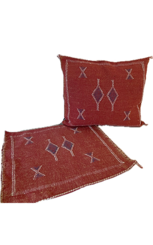 Housse de coussin en soie végétale Rouge