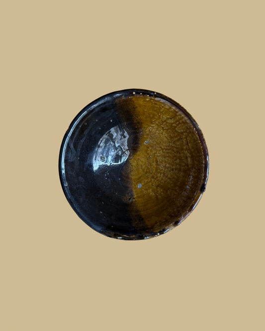 Bols émaillés tamegroute bi color ocre/marron 20cm