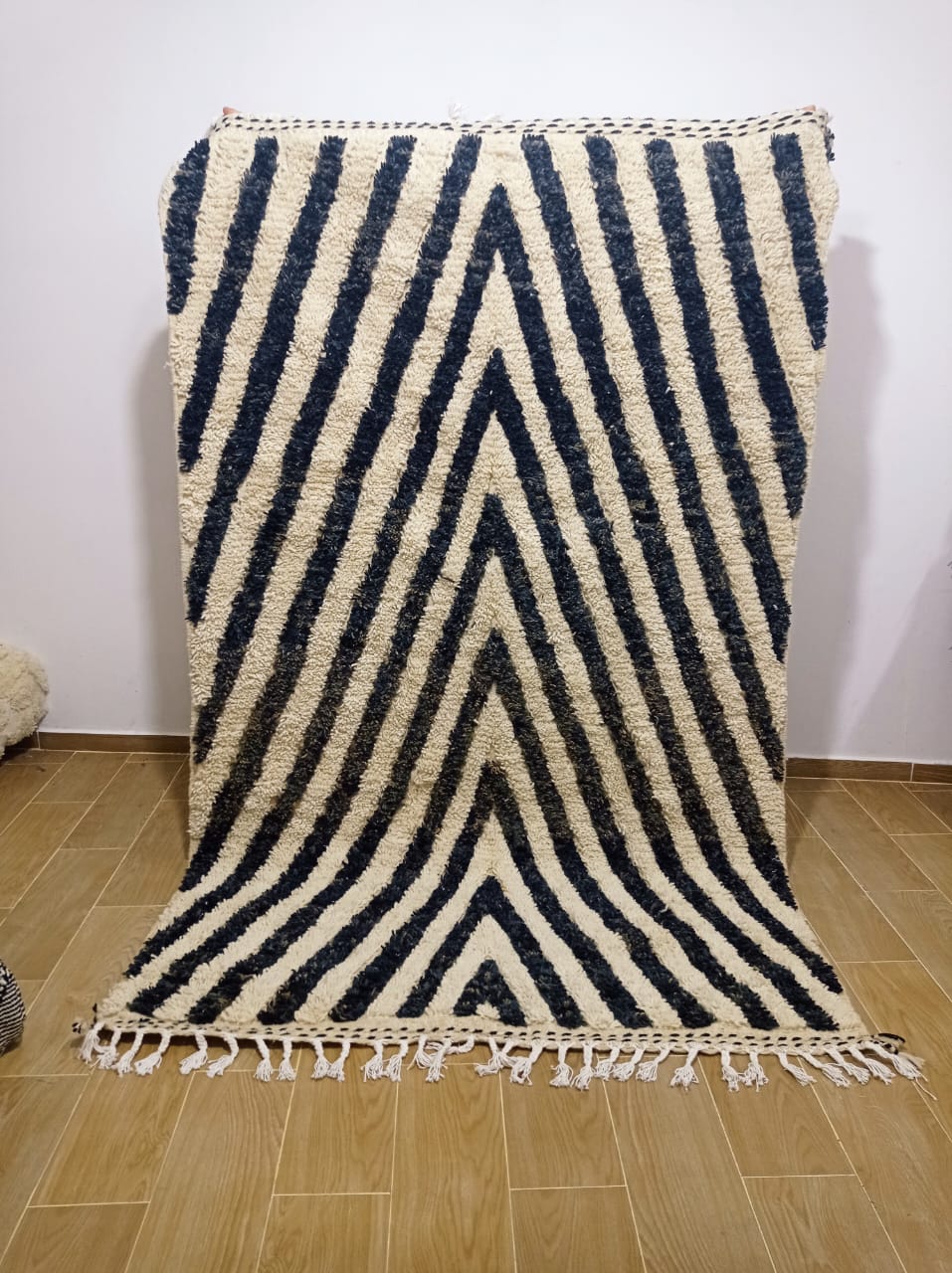 Tapis Berbère Béni Ouarain Noir et blanc