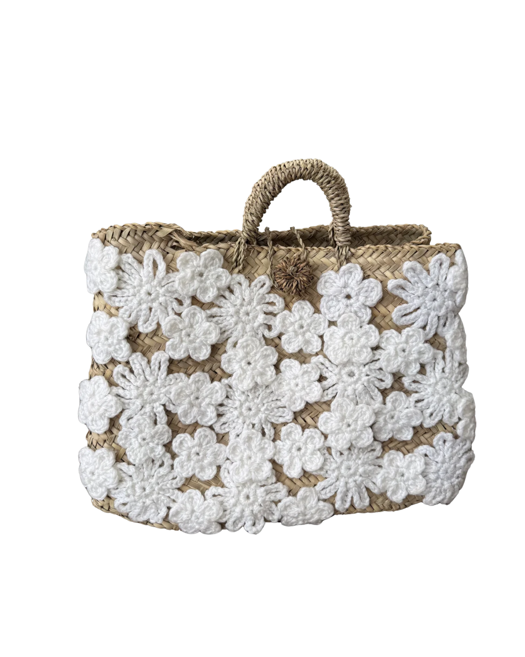 Panier en doum fleuri (Grand format)