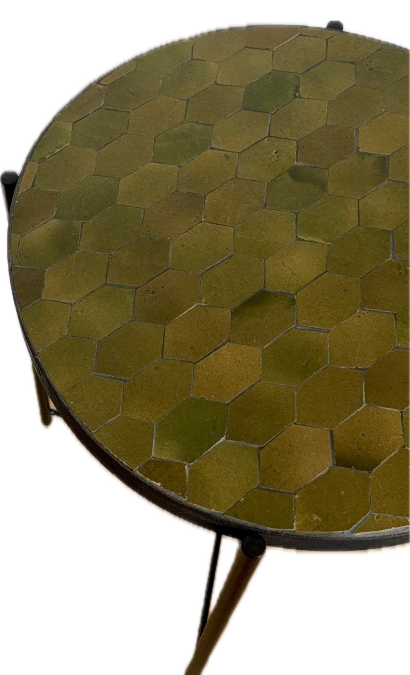 Table d’appoint en Zellige olive