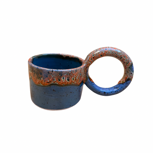 Tasse artisanale en céramique émaillée anse XL