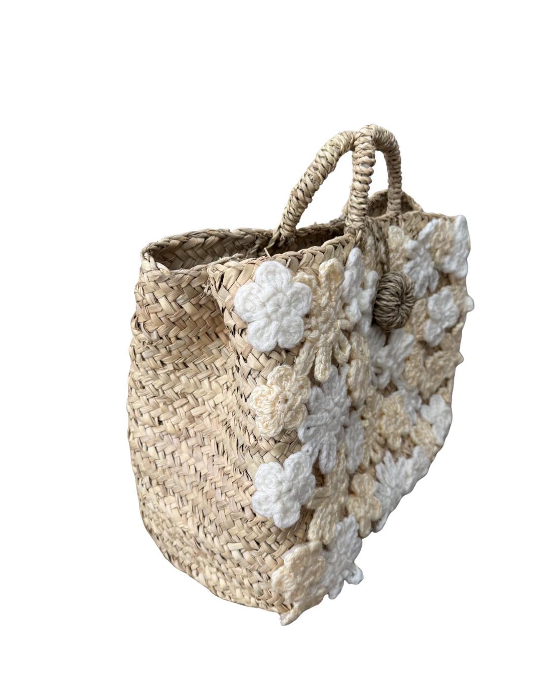 Panier en doum fleuri (Grand format)