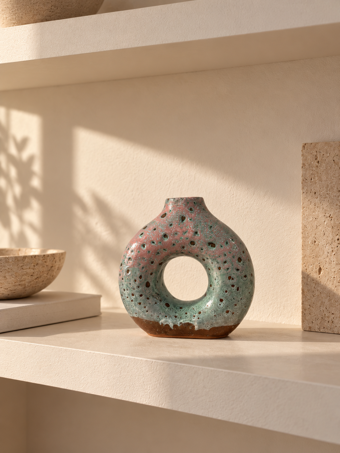 Vase décoratif en céramique émaillée