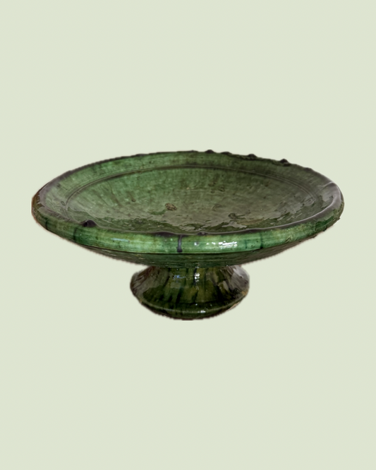 Coupe à fruit sur pied verte tamegroute