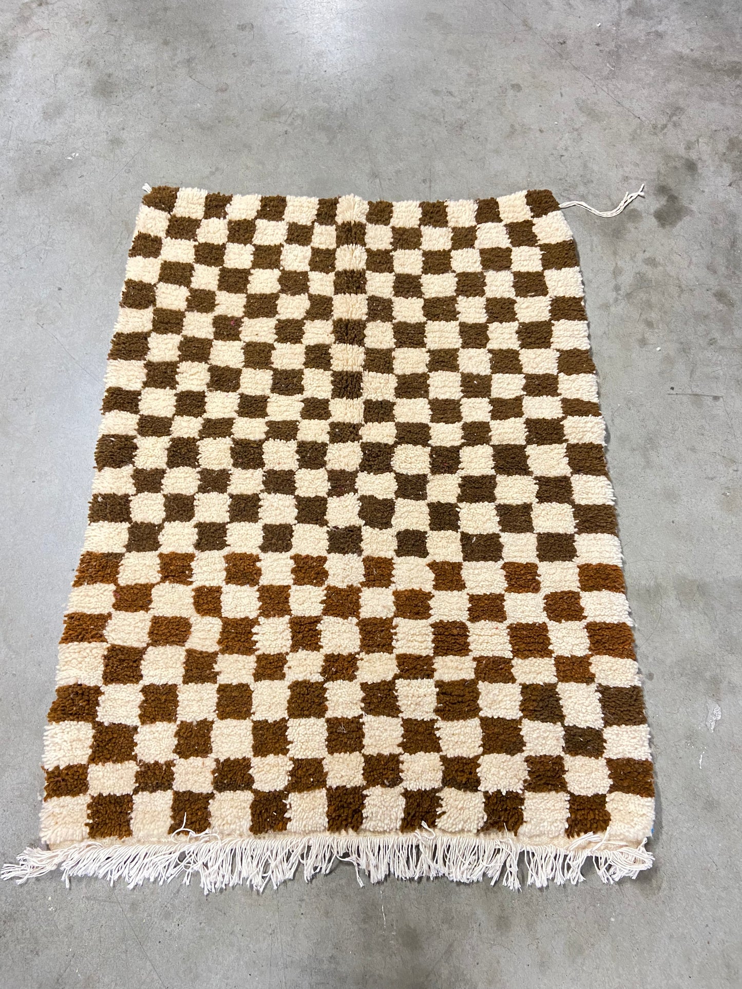 Tapis Berbère Béni Ouarain damier marron