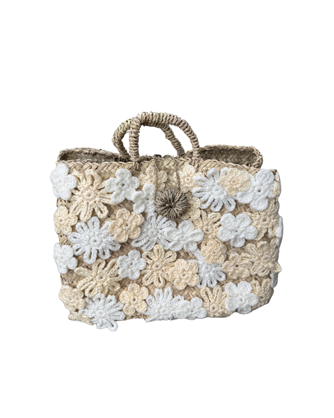 Panier en doum fleuri (Grand format)