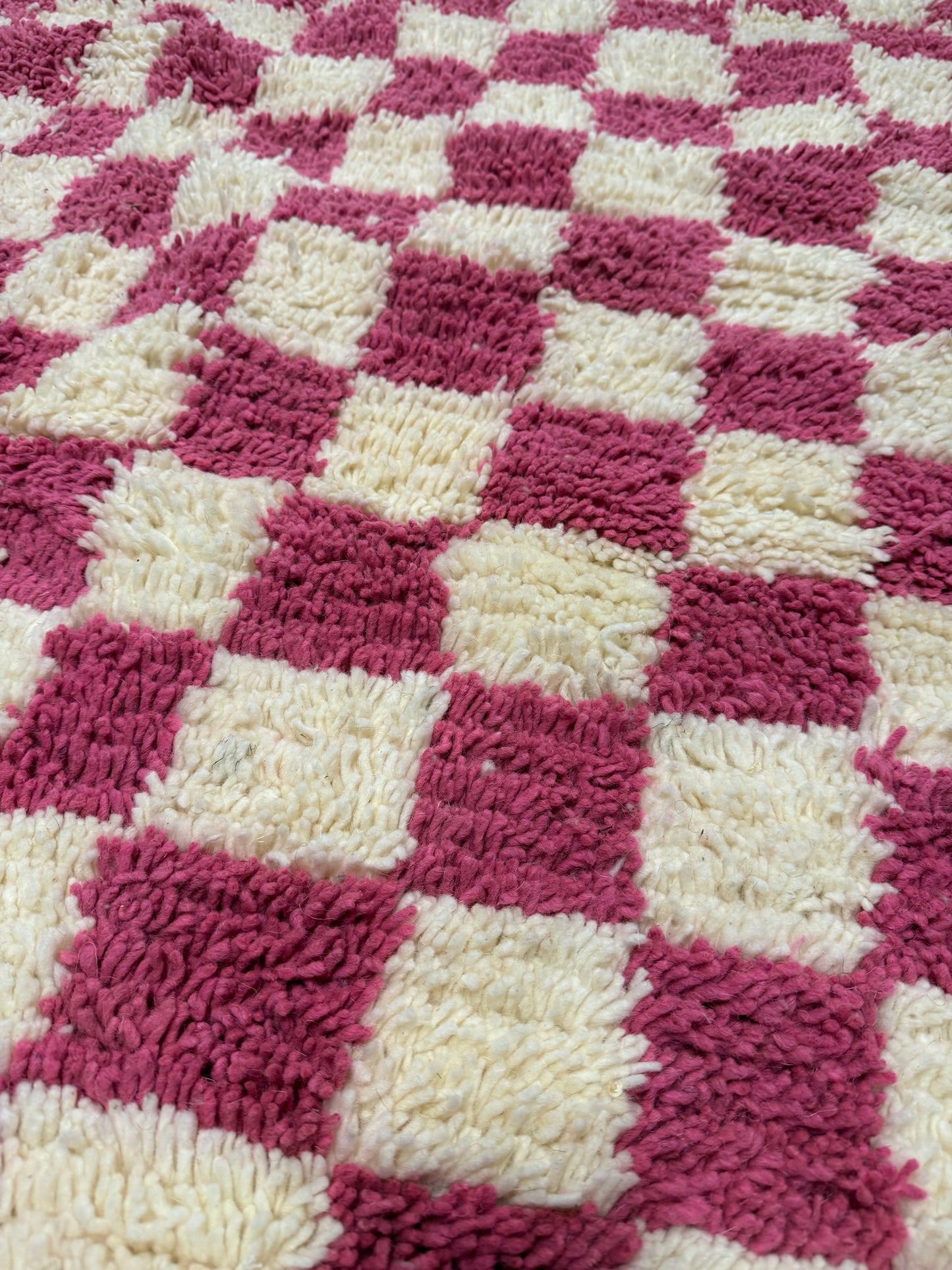 Tapis Berbère Béni Ouarain Damier Rose