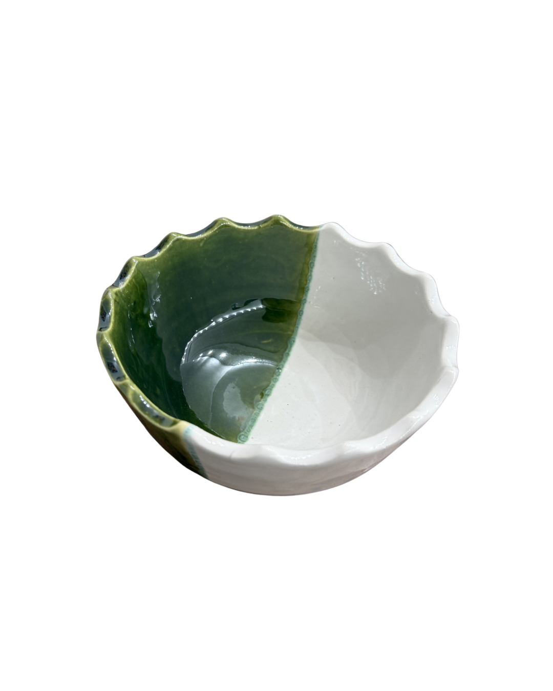 Bols en céramique dentelés bicolore