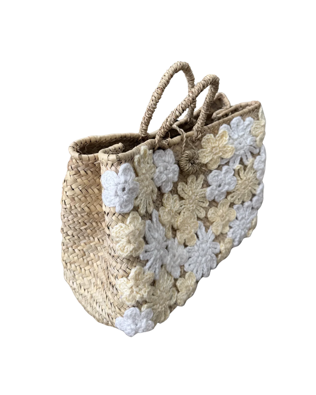 Panier en doum fleuri (Petit format)