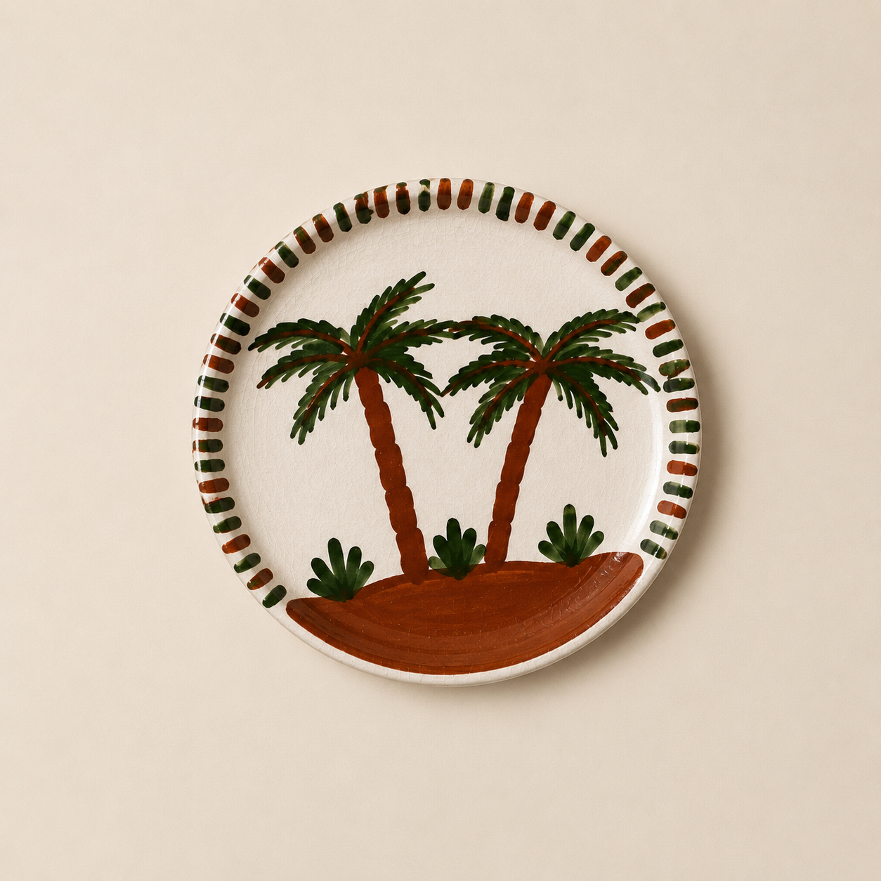 Assiettes en céramique - palmier